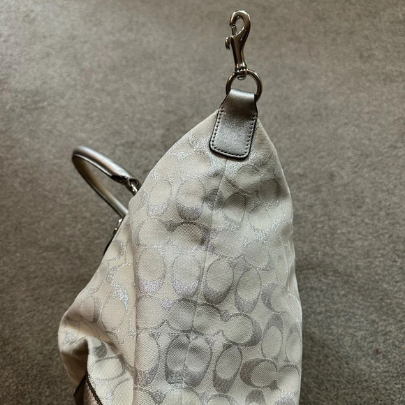 Vintage Coach Ashley Signature Bronze Beige Canvas Satchel Bag - Picture 8 of 10